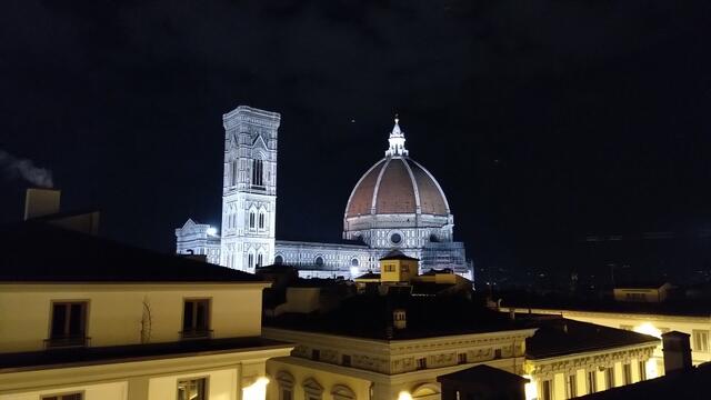 zum Schluss ein Kaffee mit Grappa und Blick auf Campanile von Giotto und Brunelleschis Kuppel