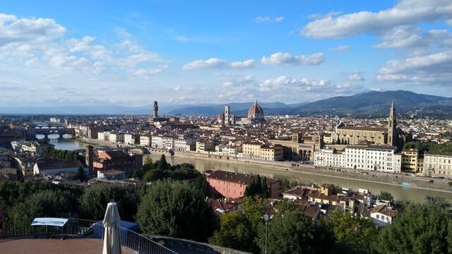 mit dem Auto fahren wir nach Firenze zurück und geniessen vom Piazzale Michelangelo eine atemberaubende Aussicht