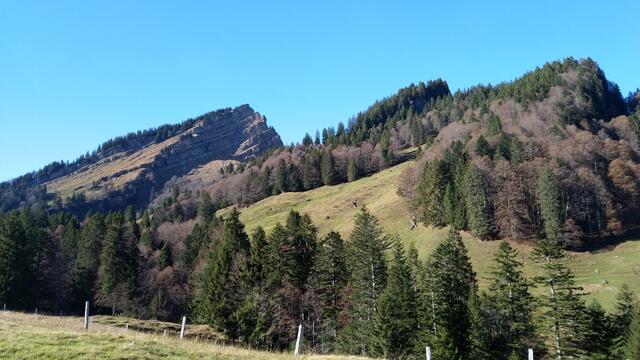 rechts von uns der Chli Stockberg und der Stockberg