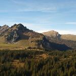 schöner Blick auf Mattstock, Speer und Speermürli. Unsere Wanderungen kommen sofort in den Sinn