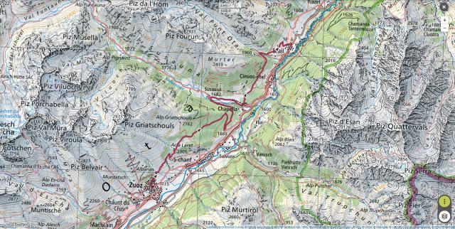 15 km - 530m Aufstieg - 610m Abstieg - max. Höhe 2044 m.ü.M. - min. Höhe 1635 m.ü.M. - 4 1/4 Std.