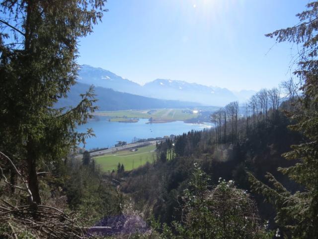 Blick Richtung Alpnachstad wo die heutige Etappe zu Ende geht