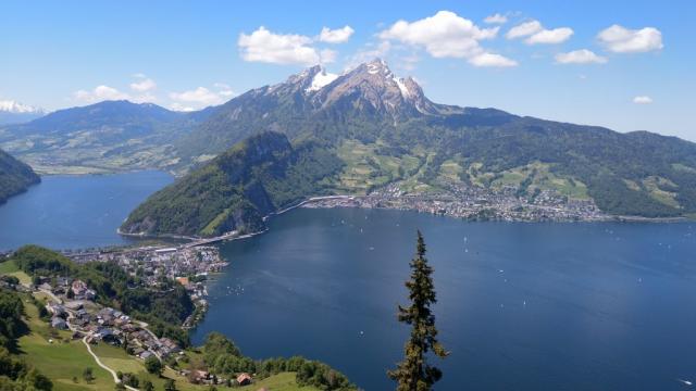 was für eine Aussicht. Alpnachersee, Vierwaldstättersee und der Pilatus