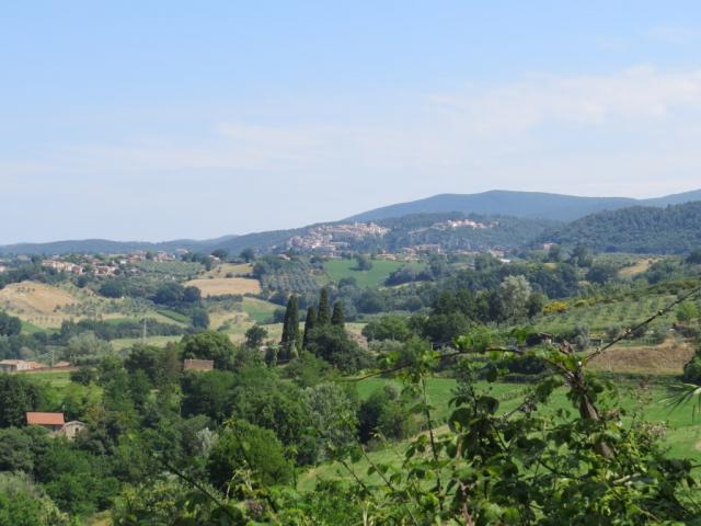 wir blicken zurück und erkennen am Horizont nochmals Calvi dell' Umbria