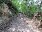 auf der anderen Seite steigen wir über einen Hohlweg auf Sandlehm aufwärts
