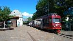 Einfahrt mit dem Zug in Oberbozen-Soprabolzano. Unsere heutige Wanderung ist zu Ende