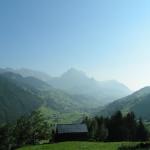 Blick Richtung Wildhaus. Im Hintergund Altmann