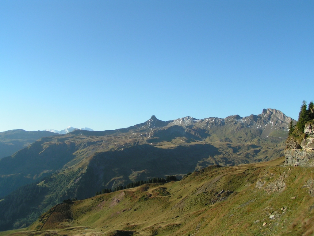 Blick vom Maschgenkamm Richtung Spitzmeilen