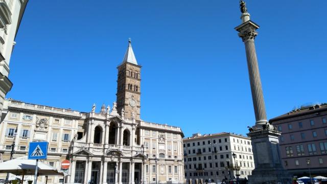 ...und laufen auf der Via di San Francesco zur Basilica Santa Maria Maggiore Urbau 5.Jhr.