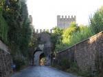 wir erreichen die Aurelianische Mauer. Gut 18 km lang, 381 Türmen und 18 Toren umschloss sie Rom