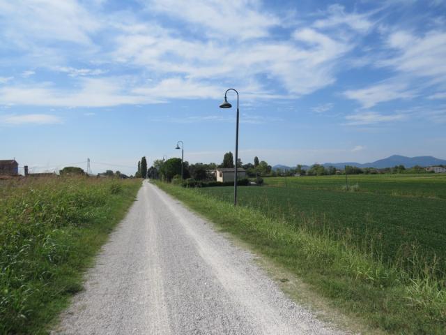 schnurgerade wird uns der Wanderweg nun alles dem Kanal entlang, nach Battaglia Terme führen