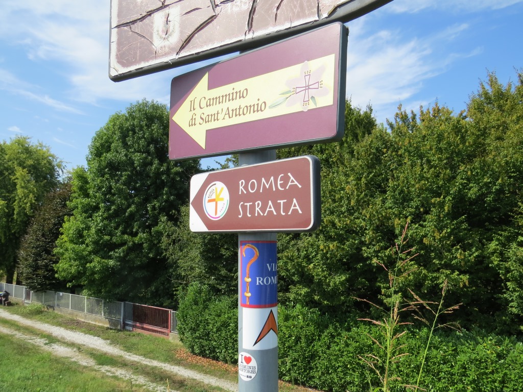 Teilabschnitt ausgelassen, da gleiche Wegführung, wie der Cammino di Sant' Antonio und Via Romea Strata