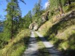 bei Cuschinai führt der Wanderweg einen starken Linksbogen durch, und führt uns in das Val Lavinuoz