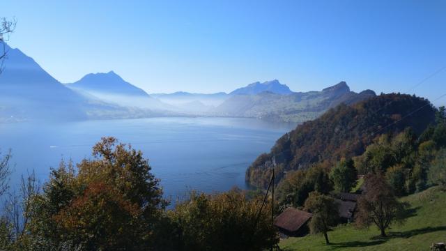 und das mit einer super schönen Aussicht. Hier mit Blick auf Buochserhorn, Stanserhorn und Pilatus