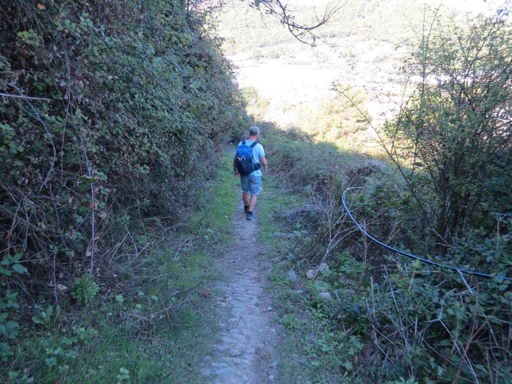 auf der anderen Dorfseite verlassen wir zuerst über einen schmalen Wanderweg Bussana Vecchia