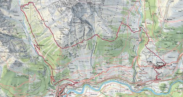 15 km - 925m Aufstieg - 910m Abstieg - max. Höhe 2239 m.ü.M. - min. Höhe 1422 m.ü.M. - 5 Std.