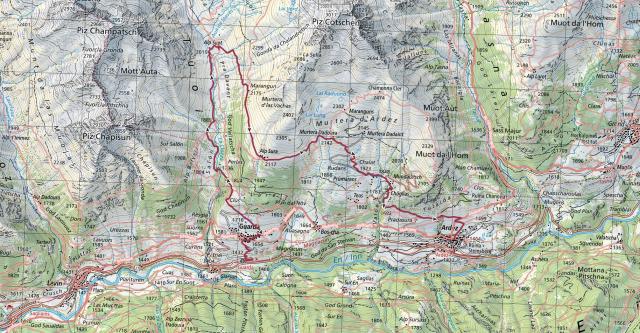 15 km - 910m Aufstieg - 870m Abstieg - max. Höhe 2180 m.ü.M. - min. Höhe 1432 m.ü.M. - 5 Std.