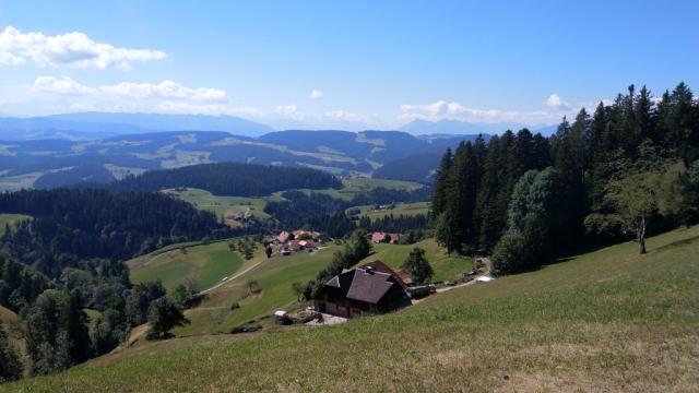 mit einer wunderschönen Aussicht auf das Emmental, geht unsere Wanderung weiter