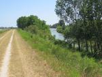 rechts von uns fliesst der Reno lautlos Richtung Meer