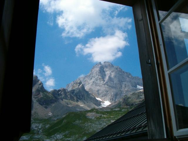 Sicht von der Hütte auf Gross Windgällen