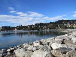 ein Blick zurück zum Strand von Rapallo