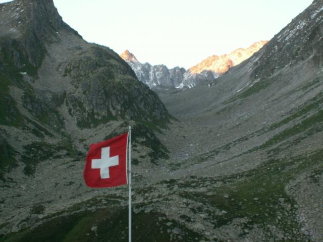 der Chrüzlipass im Abendrot