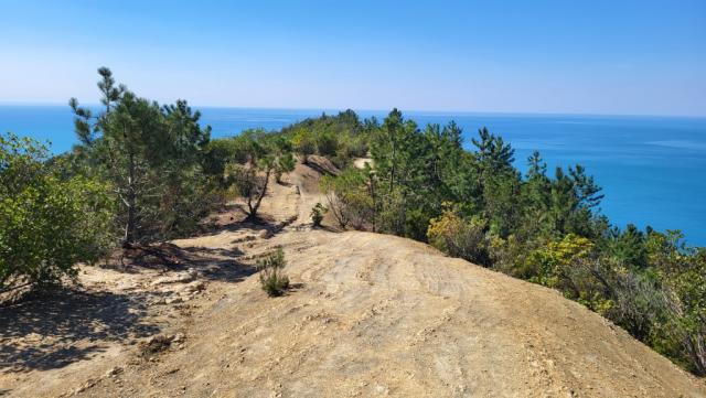 wir befinden uns auf dem Bergrücken vom Monte Moneglia