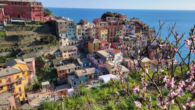 in dem schmalen Tal von Manarola haben die Einheimischen geschickt jeden Meter genutzt,...