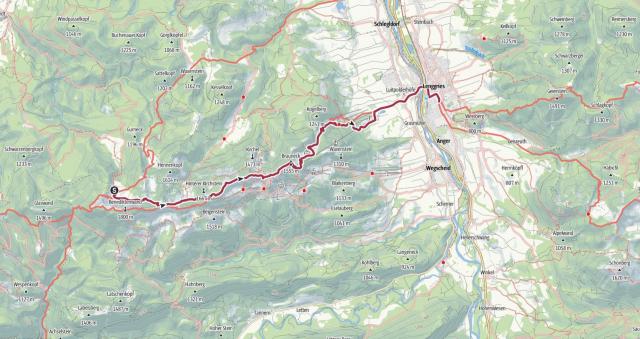 14 km - 673m Aufstieg - 1319m Abstieg - max. Höhe 1711 m.ü.M. - min. Höhe 675 m.ü.M. - 5 Std.