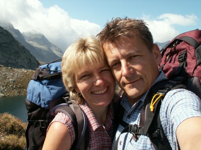 Erinnerungsfoto aufgenommen auf dem Pass Maighels 2421 m.ü.M.