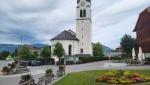 die Etappe startet mitten in Lingenau am Dorfplatz bei der Kirche