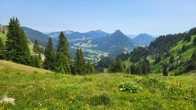 ...zum Steinpass-Sattel. Vom Sattel aus, erkennen wir im Tal das Dorf Unterjoch, unser nächstes Ziel