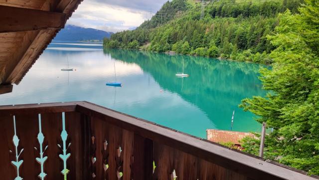 Blick vom Hotelzimmer auf den Walchensee