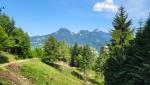 beim Tracher Berg erscheint vor uns der Wendelstein. Die nächste Etappe wird uns dort hinauf führen