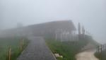 das kurze Stück von der Bergstation zur Sonnenalm, finden wir auch bei dichten Nebel