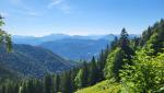 was für eine schöne Aussicht über die Chiemgauer Alpen, zum Kaisergebirge und ins Tirol