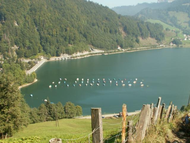 der Wägitalersee von oben