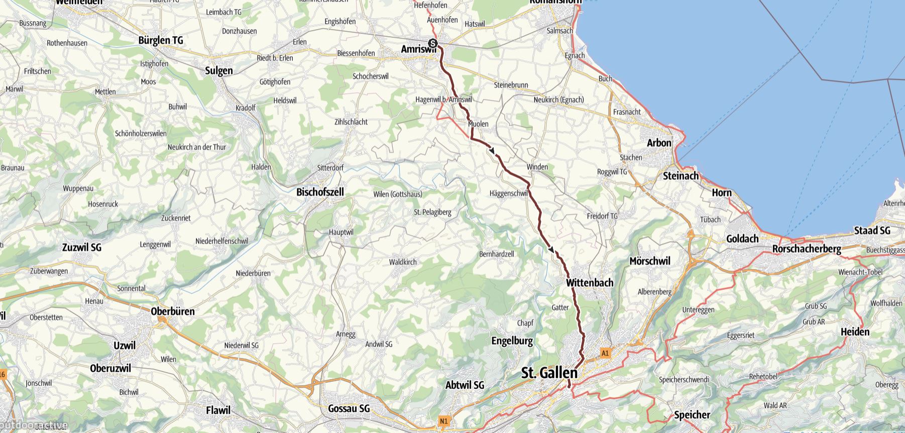 18 km - 380m Aufstieg - 130m Abstieg - max. Höhe 796 m.ü.M. - min. Höhe 434 m.ü.M. - 4 1/2 Std.