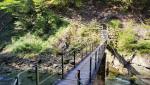über eine Brücke überqueren wir den wilden Jaunbach