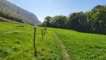 eine Zeitlang verläuft der Wanderweg dem Jaunbach entlang. Bei Broc geht es danach über Weiden weiter