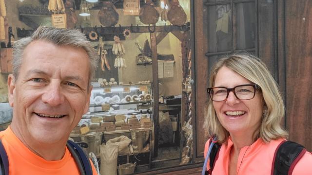 in der Altstadt von Norcia beginnt der Cammino di San Benedetto