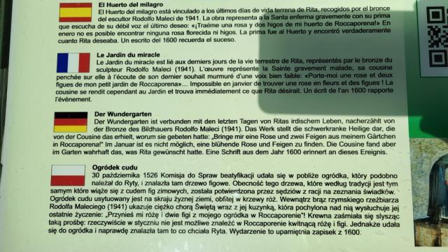 Infotafel zum Wundergarten