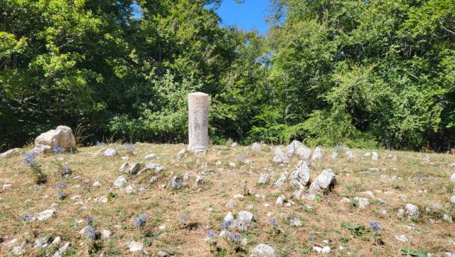 alte Grenzsteine die sogenannte Cippo hier der mit der Nummer 454, erinnern noch heute das hier...