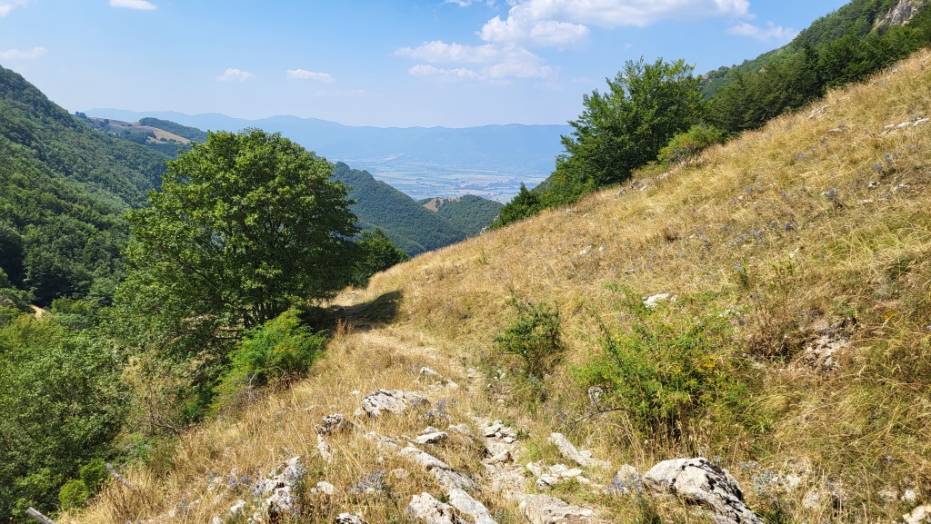 auf einer Lichtung erspähen wir die Valle Santa, die wir auf der Via di San Francesco kennengelernt haben