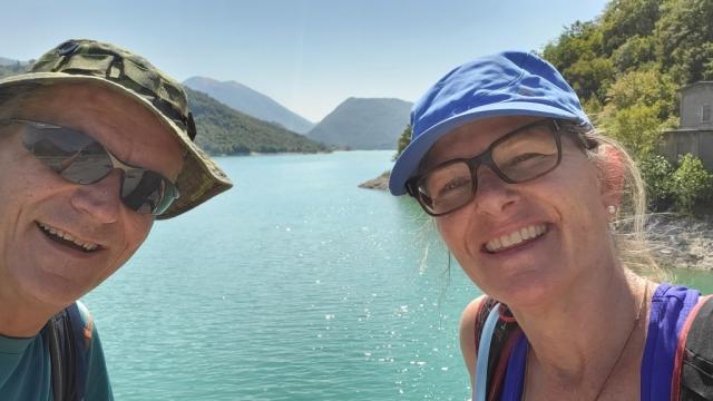 Erinnerungsfoto beim Lago del Turano