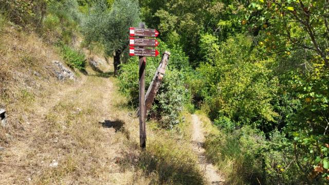 Wegweiser zeigen uns den richtigen Weg, doch ein Handy mit Wanderkarten und GPS ist dennoch ratsam