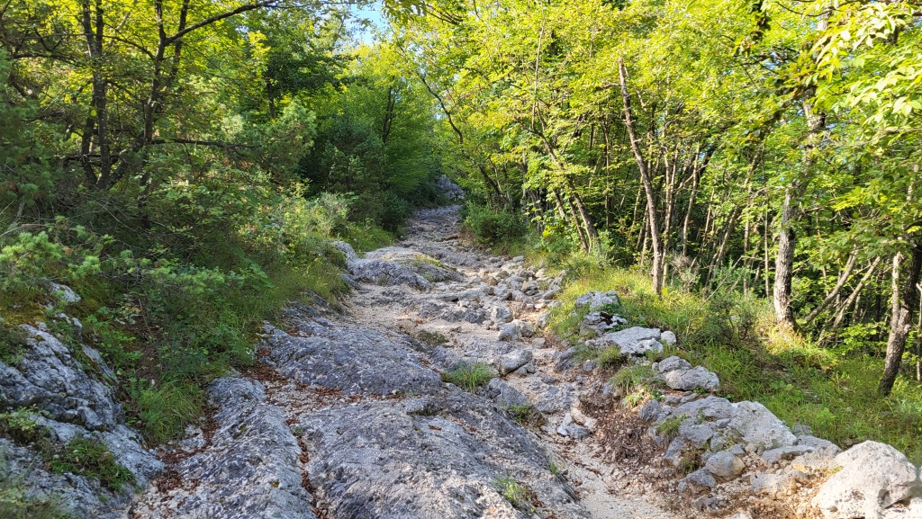auf der anderen Seite steigt der Pfad wieder an