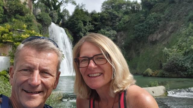 Erinnerungsfoto aufgenommen bei der Cascata Grande