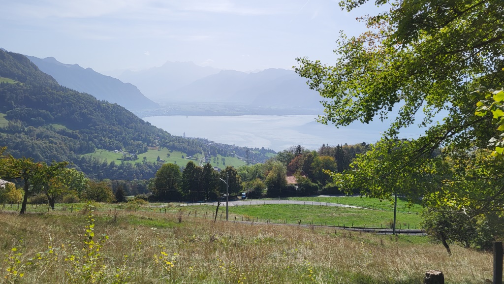 wir blicken Richtung Montreux. Als wir auf der Via Francigena waren, sind wir dort durchgewandert