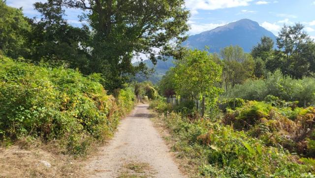 am Fusse des Monte Pizzuto biegt die Via Francigena von der Passstrasse weg...